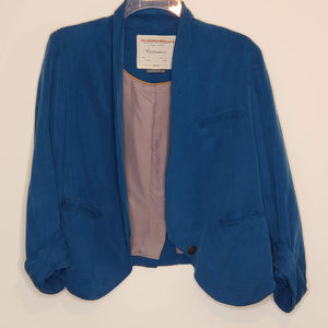 Anthro Cartonnier casual teal 3/4 sleeve blazer